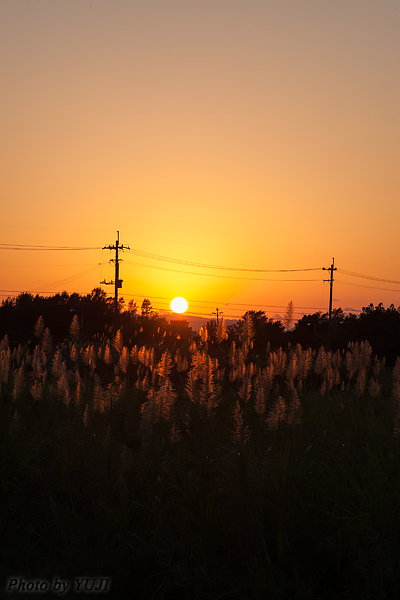 夕景 夕日 日没 日暮れ 残照